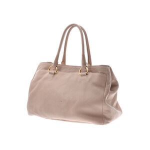 Prada Pink Calfskin Handbag Strap Beige Card Tan